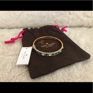 Kate Spade "Spot the Spade" Turquoise/Gold Bangle